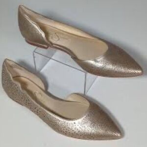 Jessica Simpson Metallic Gold Pointed Flats